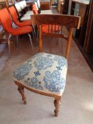 A 19th century mahogany bedroom chair with a tapestry upholstered seat CONDITION REPORT: