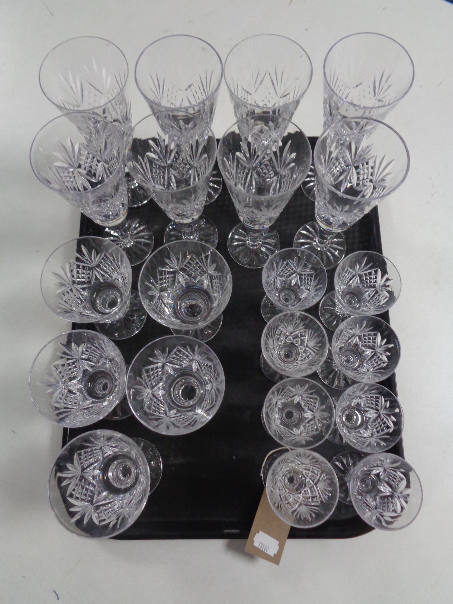 A tray of Webb Crystal drinking glasses
