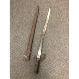 A French 1866 Chassepot bayonet in scabbard