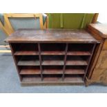 A set of 20th century shelves with twelve compartments