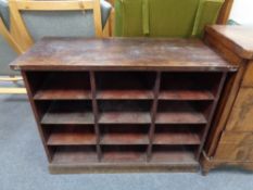 A set of 20th century shelves with twelve compartments