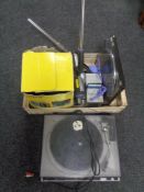 A crate of Technics turntable, Panasonic turntable,