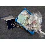 A crate of large quantity of assorted costume jewellery to include beaded necklaces,