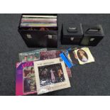 A case containing LP's, The Seekers, compilations, together with two cases of 45 singles,