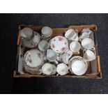 A box of assorted tea china to include Bavarian, Colclough,