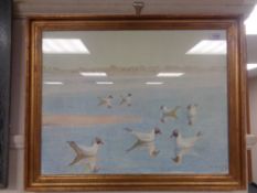 Continental colour print - Seagulls on a lake