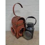 Two vintage railway lamps