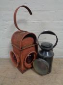 Two vintage railway lamps