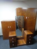 A 1930's walnut three piece bedroom suite