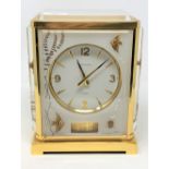 A Jaeger LeCoultre Marina Atmos Clock, Model 'Fond Opal Poisson' (Fish Opal Background),