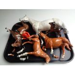 A tray of five assorted Beswick horses (a/f)