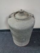 A 20th century galvanized canister with carry handle bearing Esso advertisement