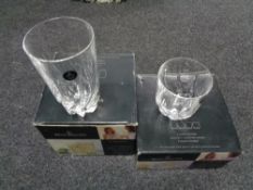 A box set of four Royal Doulton Elegance whiskey glasses and a further box of Royal Doulton
