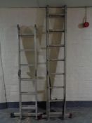 Two sets of aluminium multi function ladders