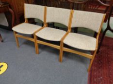 A set of three late 20th century dining chairs