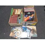 Two boxes of books and LP records - Kate Bush, Carol King, Moodie Blues, 10CC,