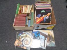 Two boxes of books and LP records - Kate Bush, Carol King, Moodie Blues, 10CC,