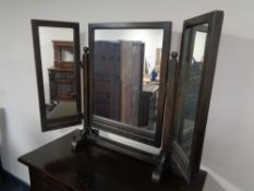An Edwardian oak dressing table mirror