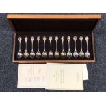 A set of twelve silver teaspoons issued by John Pinches for the Royal Society for the Protection of