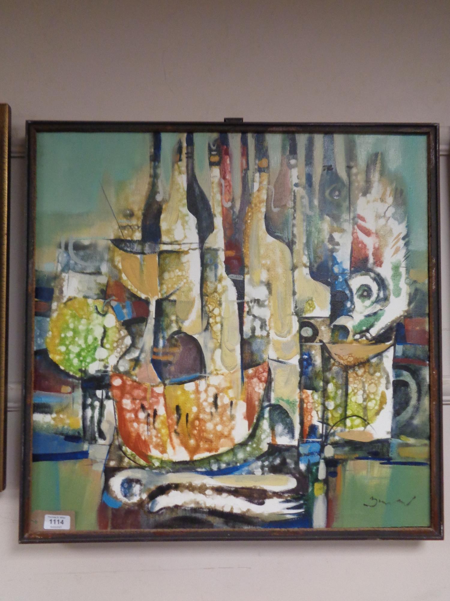 Continental school : Abstract study, oil on canvas, framed.