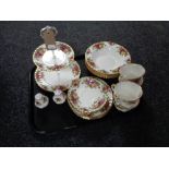 A tray of twenty pieces of Royal Albert Old Country Roses tea and dinner china CONDITION