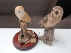 Two Border Fine Arts figures of owls,