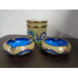 A cloisonne dragon design lidded pot,