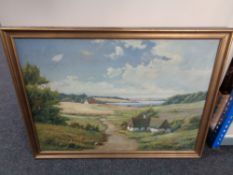 A 20th century continental school gilt framed oil on canvas,