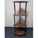 A Victorian four tier corner what not stand