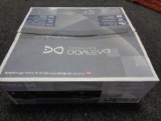 A boxed Daewoo VCR/DVD recorder