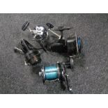 Two multiplier reels and a fixed spool reel - Penn Ambassador,