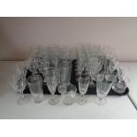 Two trays of assorted drinking glasses