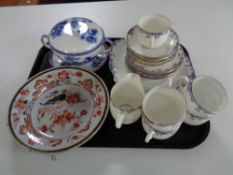 A tray of seventeen pieces of Paragon bone tea china, 19th century Chinese dish,