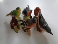 Six Beswick bird figures; Robin, Bullfinch,