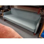 A mid 20th century Danish settee upholstered in a blue fabric CONDITION REPORT: