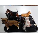 A tray of Beswick Corgi, two Beswick horses (one a/f),