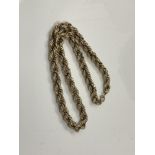 A 9ct gold rope twist necklace, length 35cm CONDITION REPORT: 10.