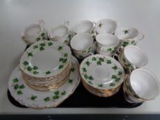 A tray of forty-six piece Colclough Ivy patterned tea service