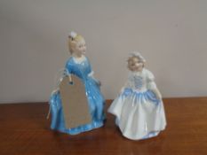 Two Royal Doulton figures, a child from Williamsburg, HN 2154 and Dinky Doo,