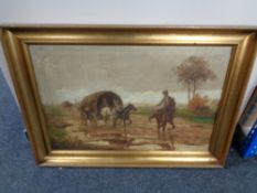 A 20th century continental school gilt framed oil on canvas,