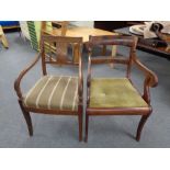 Two antique mahogany armchairs