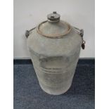 A 20th century galvanized canister with carry handle bearing BP advertisement