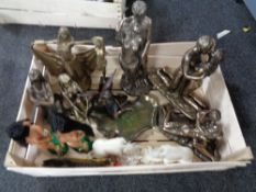 A crate of contemporary figures
