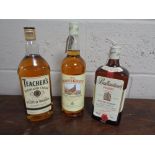 Three bottles of whisky - Famous Grouse, Teachers Highland Cream & Ballantines Scotch ,
