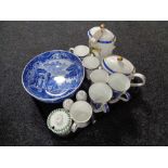 A tray of Ringtons mugs and caddies, Portmeirion preserve pot,