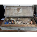 A vintage joiner's tools box of hand tools,