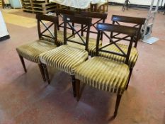 A set of five antique mahogany dining chairs and one other