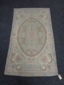 A Kashmiri hand stitched wool hanging rug 150 cm x 85 cm