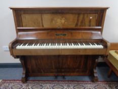 A walnut cased straight strung piano by Grantone Piano Company,