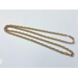 A 9ct gold flat link necklace, length 65cm CONDITION REPORT: 22.